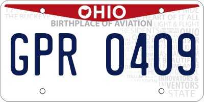 OH license plate GPR0409