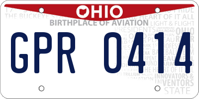 OH license plate GPR0414