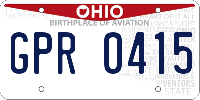 OH license plate GPR0415