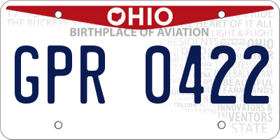OH license plate GPR0422