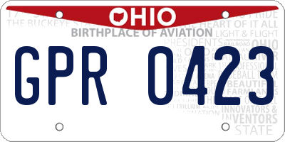 OH license plate GPR0423