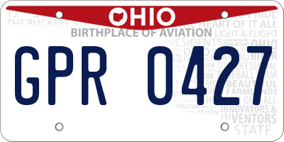 OH license plate GPR0427