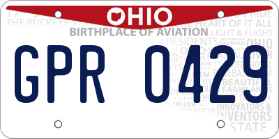OH license plate GPR0429