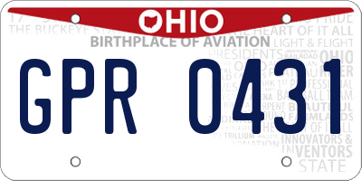 OH license plate GPR0431