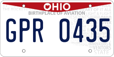 OH license plate GPR0435