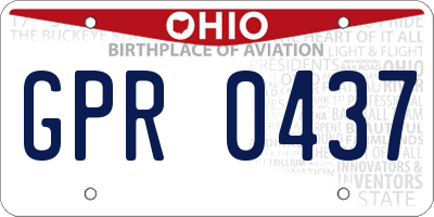 OH license plate GPR0437