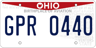 OH license plate GPR0440