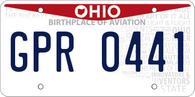 OH license plate GPR0441