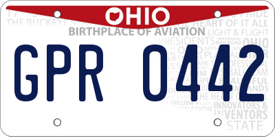 OH license plate GPR0442