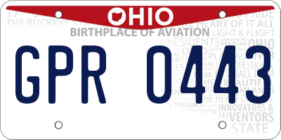 OH license plate GPR0443