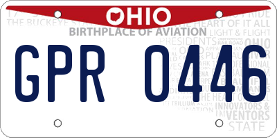 OH license plate GPR0446