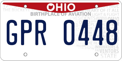 OH license plate GPR0448