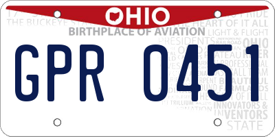 OH license plate GPR0451