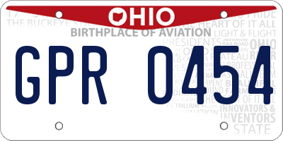 OH license plate GPR0454
