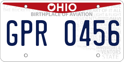 OH license plate GPR0456