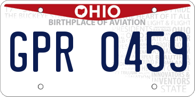 OH license plate GPR0459