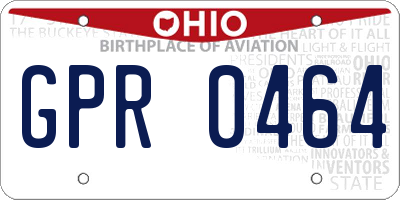 OH license plate GPR0464