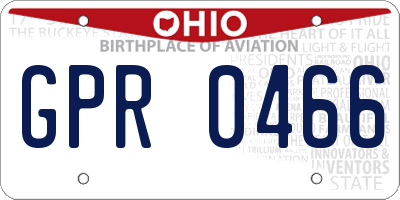OH license plate GPR0466