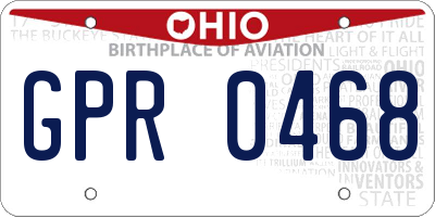 OH license plate GPR0468