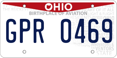 OH license plate GPR0469