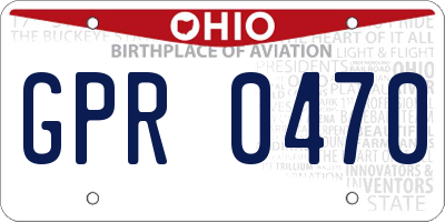 OH license plate GPR0470