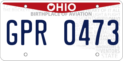 OH license plate GPR0473