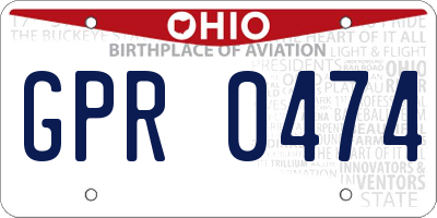 OH license plate GPR0474