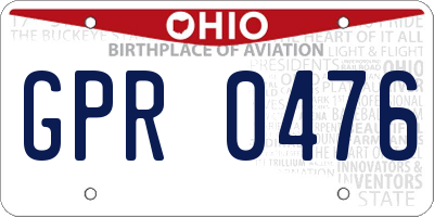 OH license plate GPR0476