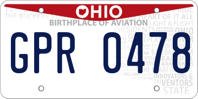 OH license plate GPR0478