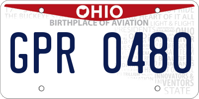 OH license plate GPR0480