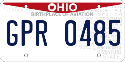 OH license plate GPR0485