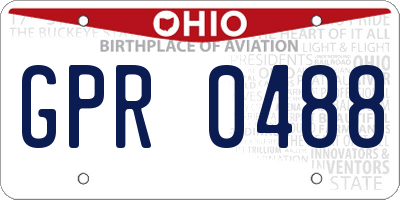 OH license plate GPR0488