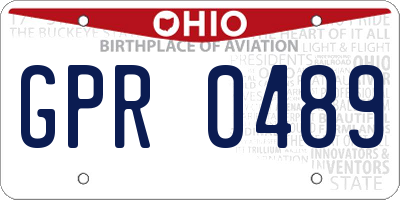 OH license plate GPR0489