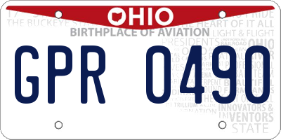 OH license plate GPR0490