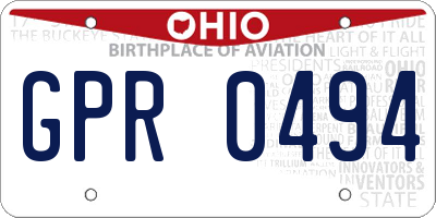 OH license plate GPR0494