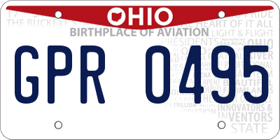 OH license plate GPR0495