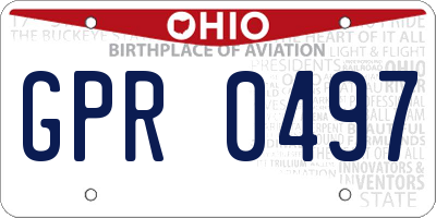 OH license plate GPR0497
