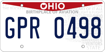 OH license plate GPR0498