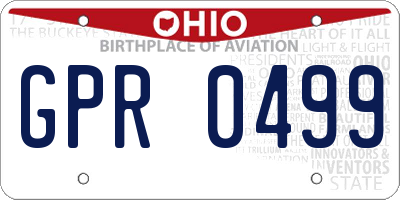 OH license plate GPR0499