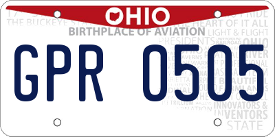 OH license plate GPR0505