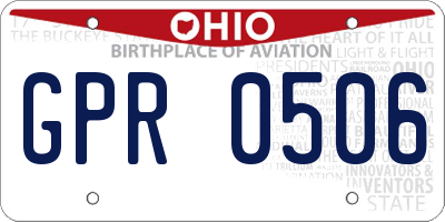 OH license plate GPR0506