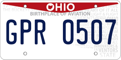 OH license plate GPR0507