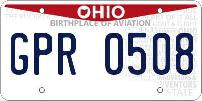 OH license plate GPR0508
