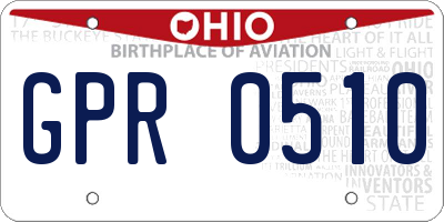 OH license plate GPR0510