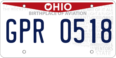 OH license plate GPR0518