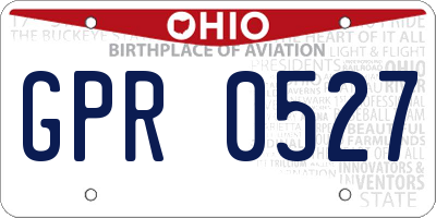 OH license plate GPR0527