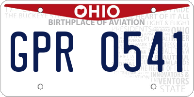 OH license plate GPR0541