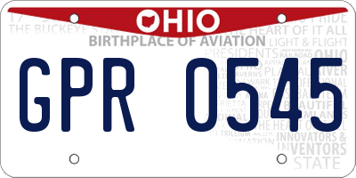 OH license plate GPR0545