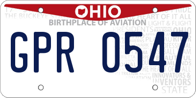 OH license plate GPR0547