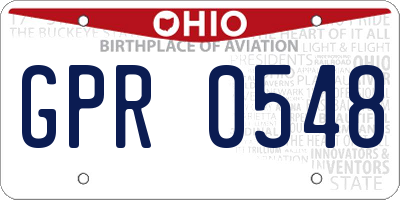 OH license plate GPR0548